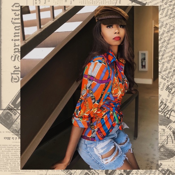 ON SALE 🚨⚡️ MISCHA MULTI-COLOR TIE TOP - Picture 1 of 3